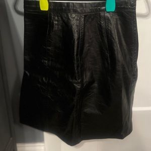 Genuine Leather Skirt, Black, Size 9/10